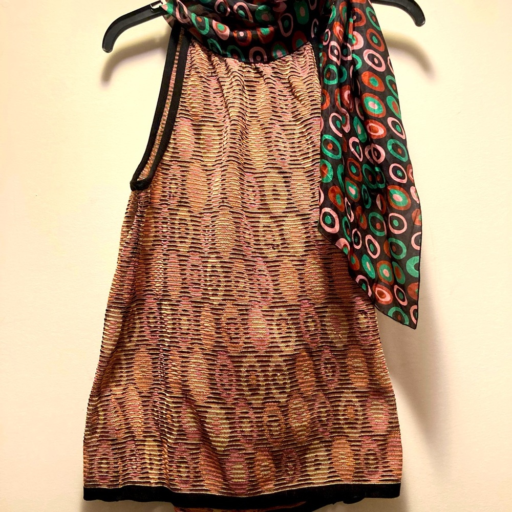 MISSIONI Sleeveless top with attached scarf.